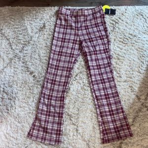 PLAID PANTS with FLARE BOTTOM